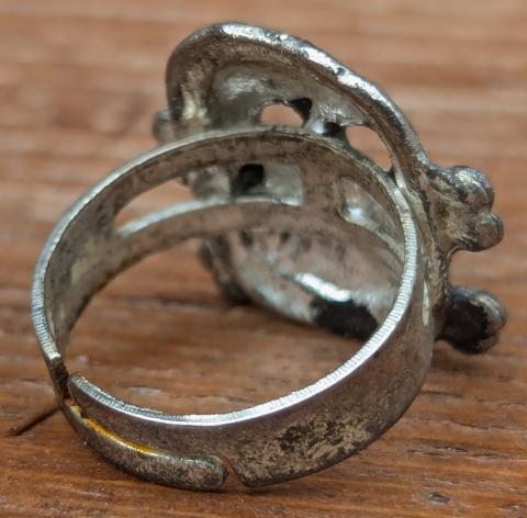WW2 German Nazi WAFFEN SS TOTENKOPF ring genuine authentic original for sale a vendre skull