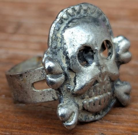 WW2 German Nazi WAFFEN SS TOTENKOPF ring genuine authentic original for sale a vendre skull