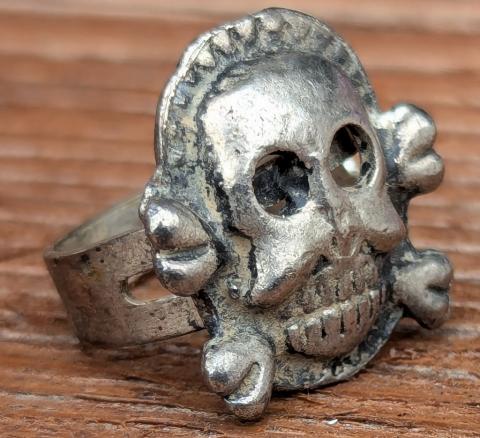 WW2 German Nazi WAFFEN SS TOTENKOPF ring genuine authentic original for sale a vendre skull