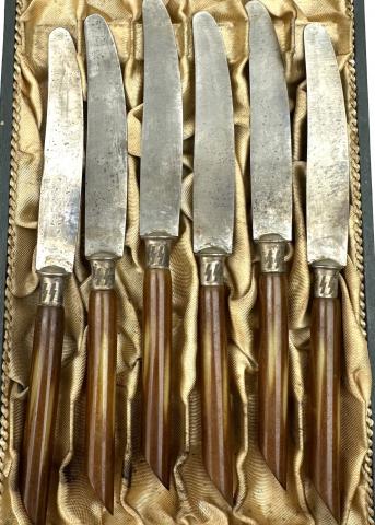 WW2 German WAFFEN SS TOTENKOPF set silverware flatware case skull