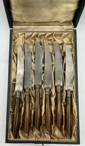 WW2 German WAFFEN SS TOTENKOPF set silverware flatware case skull