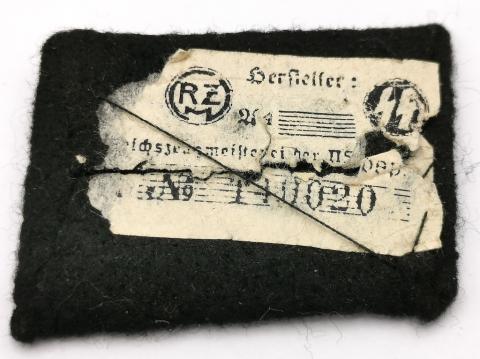 WW2 German Nazi Waffen SS Totenkopf skull nco collar tab with rzm tag