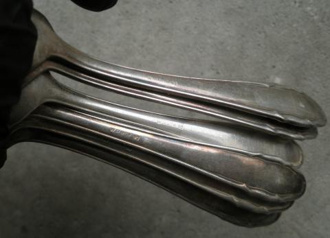 WW2 German Nazi Waffen SS totenkopf skull silver cutlery flatware original