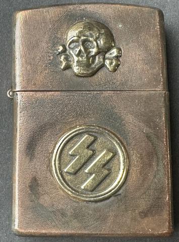 WW2 German Nazi WAFFEN SS TOTENKOPF skull zippo lighter rzm genuine for sale