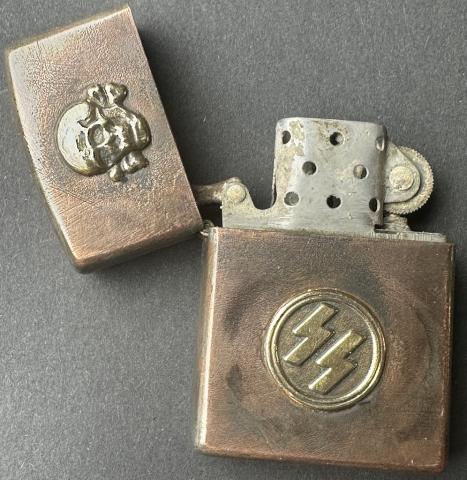 WW2 German Nazi WAFFEN SS TOTENKOPF skull zippo lighter rzm genuine for sale WW2 German Nazi WAFFEN SS TOTENKOPF skull zippo lighter rzm genuine for sale