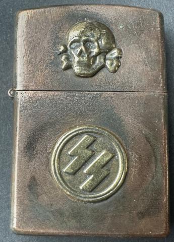 WW2 German Nazi WAFFEN SS TOTENKOPF skull zippo lighter rzm genuine for sale WW2 German Nazi WAFFEN SS TOTENKOPF skull zippo lighter rzm genuine for sale