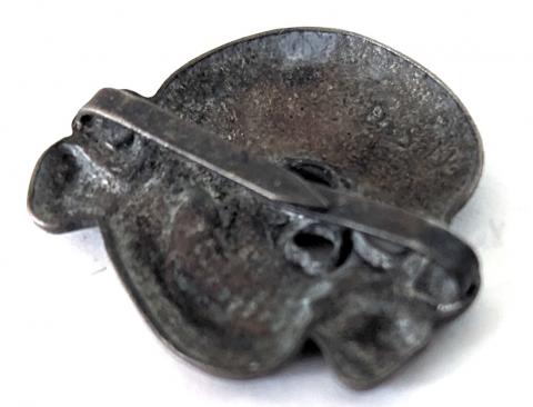 WW2 German Nazi WAFFEN SS TOTENKOPF Visor cap skull pin insignia relic marqued