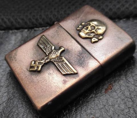 WW2 German Nazi Waffen SS Totenkopf zippo lighter with eagle and skull by RZM
