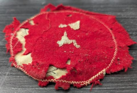 WW2 German Nazi WAFFEN SS tunic removed in NORMANDIE USA VET SOUVENIR Red Swastika armband ripped off
