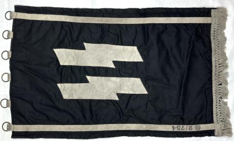 WW2 German Nazi WAFFEN SS wall RZM large one side banner FLAG stamped with SS runes