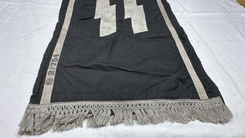 WW2 German Nazi WAFFEN SS wall RZM large one side banner FLAG stamped with SS runes