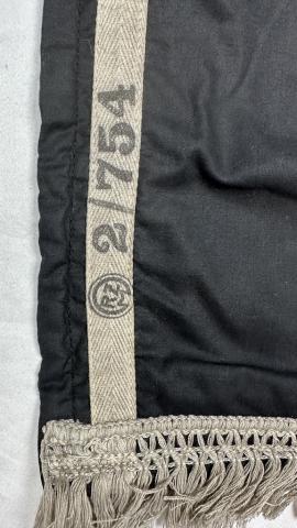 WW2 German Nazi WAFFEN SS wall RZM large one side banner FLAG stamped with SS runes