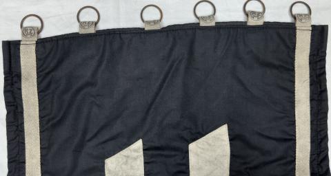 WW2 German Nazi WAFFEN SS wall RZM large one side banner FLAG stamped with SS runes