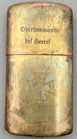 WW2 German Nazi Waffen SS Wehrmacht Heer combat soldier lighter with Iron Cross