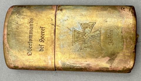 WW2 German Nazi Waffen SS Wehrmacht Heer combat soldier lighter with Iron Cross