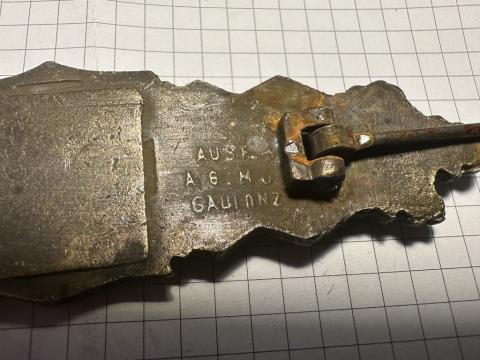 WW2 German Nazi WAFFEN SS WEHRMACHT PANZER GRENADIER closed combat shield badge in bronze marked