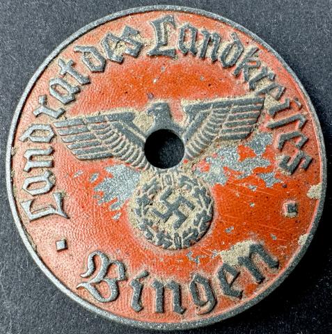 WW2 German Nazi WAFFEN SS WEHRMARCHY licence plate metal seal plate original