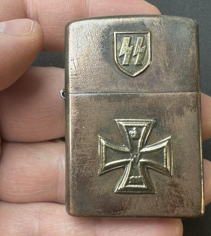 WW2 German Nazi WAFFEN SS WW1 Veteran iron cross zippo lighter