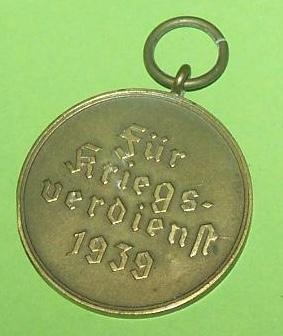 WW2 German Nazi War Merit Medal award no ribbon Wehrmacht Waffen SS