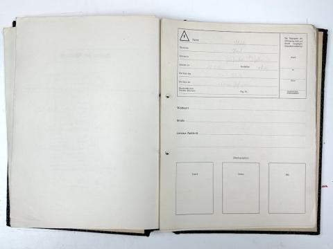 WW2 German Nazi Wehmacht officer meetin folder book with papers Iron Cross