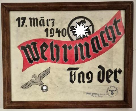 WW2 German Nazi WEHRMACHT PROPAGANDA frame original Joseph Goebbels
