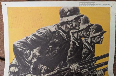 WW2 German Nazi Wehrmacht waffen SS propaganda recruitment poster from magazine