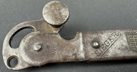 WW2 Holocaust DEGESCH canister opener Zyklon WW2 Holocaust DEGESCH canister opener Zyklon B poison maker company poison maker company
