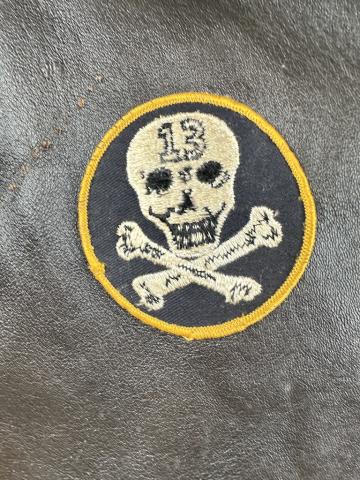 WW2 USA Flying Tigers AVG original PEARL HARBOR leather jacket BLOOD CHIT CBI PATCH SKULL FELIX THE CAT