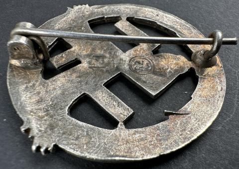 WWII GERMAN NAZI NSKK MOTORSPORTS Motorclub of the Third Reich BADGE IN SILVER by RZM 14