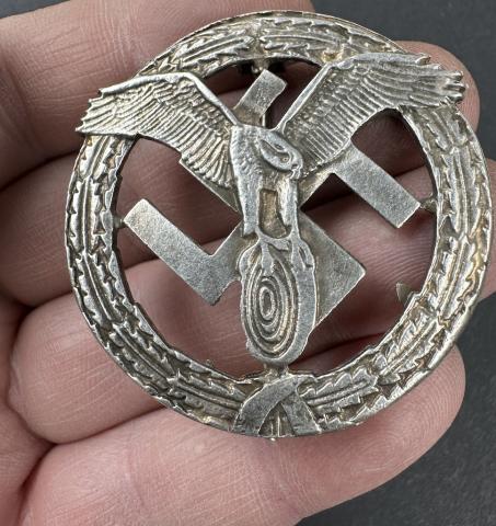 WWII GERMAN NAZI NSKK MOTORSPORTS Motorclub of the Third Reich BADGE IN SILVER by RZM 14