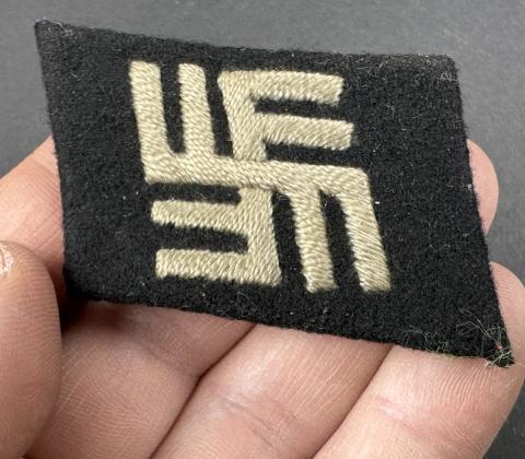 WWII German Nazi Waffen SS TEMPORARY CONCENTRATION CAMP GUARDS tunic removed  COLLAR TAB