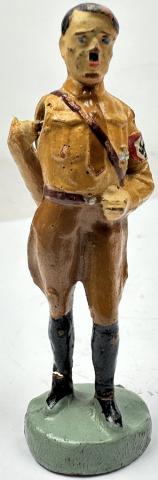 1930s Adolf Hitler Fuhrer NSDAP brown shirt elastolin figurine toy moving arm RARE