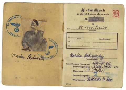 1st Panzer Division Pionneer Waffen SS + polizeifuhrer Soldbuch ID