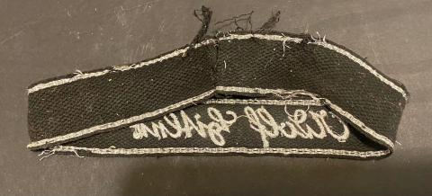 1st SS Panzer Division Leibstandarte SS Adolf Hitler cuff title tunic removed with RZM cloth tag USA VET SOUVENIR