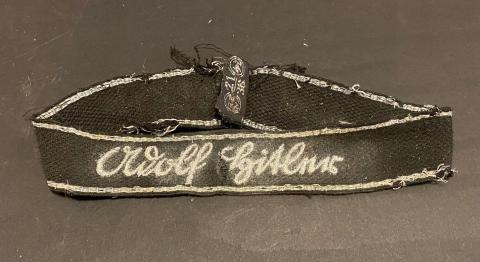 1st SS Panzer Division Leibstandarte SS Adolf Hitler cuff title tunic removed with RZM cloth tag USA VET SOUVENIR