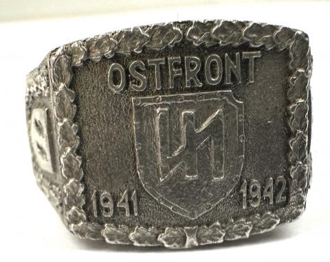 2e division Waffen SS Das Reich OSTFRONT silver 900 ring panzer original