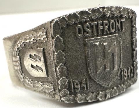 2e division Waffen SS Das Reich OSTFRONT silver 900 ring panzer original