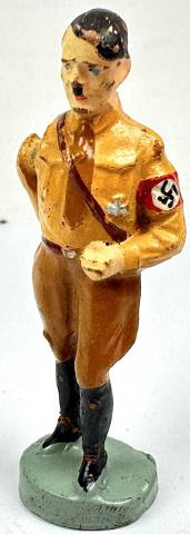 ADOLF HITLER figurine moving arm Heil Hitler RARE with brown shirt swastika elastolin lineol toy ah