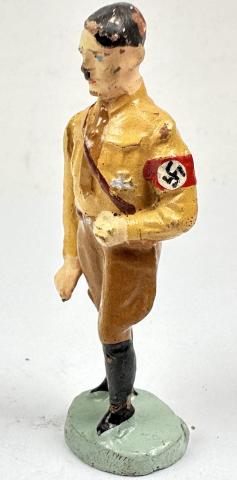 ADOLF HITLER figurine moving arm Heil Hitler RARE with brown shirt swastika elastolin lineol toy ah