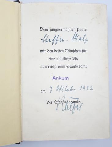 Adolf Hitler MEIN KAMPF book wedding edition enveloppe Lippstadt 1942 HAND MADE SIGNED