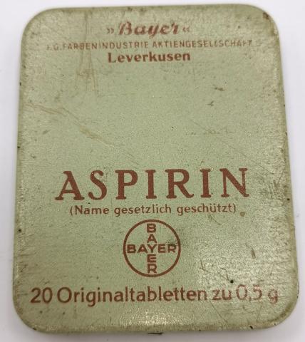 Auschwitz III Monowitz Farben Industries BAYER forced labor ASPIRIN large tin can