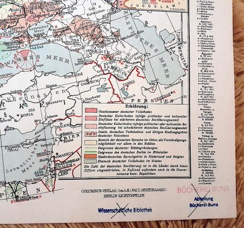 Concentration Camp Auschwitz III IG farben industries stamped map from their library
