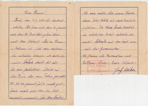 Concentration camp AUSCHWITZ inmate letter feldpost 1941 Holocaust Polish Pole