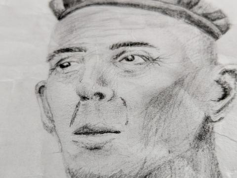 Concentration camp INMATE hand made drawing auschwitz survivor Holocaust