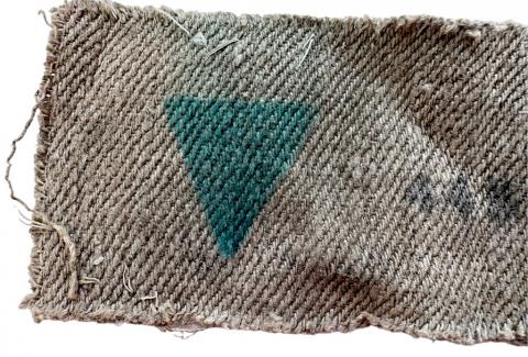Concentration camp inmate patch ID from Czech green triangle kl kz holocaust