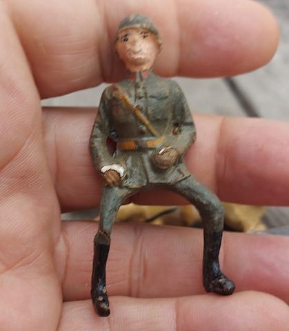 Elastolin Lineol Hausser War toys 1930s germany Wehrmacht soldier on a horse toy figurine