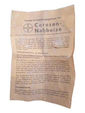 original holocaust ZYKLON B manufacturer Ceresan poison gift empty bottle Auschwitz III