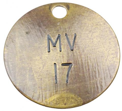 FORCED LABOR IG farben industries auschwitz III Monowitz jeton token marked numbered