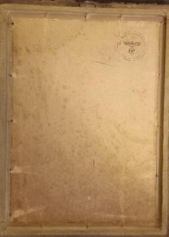 Fuhrer Adolf Hitler oil on cardboard signed painting frame stamped on back