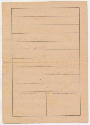 Holocaust concentration camp AUSCHWITZ inmate letter 1941